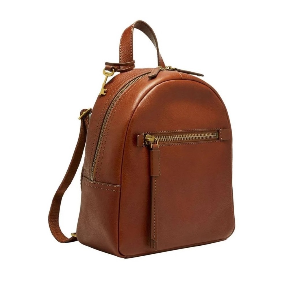 Fossil Megan Brown Leather Backpack/purse